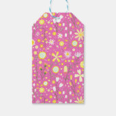 Hübsche rosa Botanische Wildblume Blumenzettel Geschenkanhänger (Vorderseite)