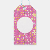 Hübsche rosa Botanische Wildblume Blumenzettel Geschenkanhänger (Rückseite)