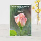 Hübsche Rosa Bud Bible Verse Art Note Card Karte (Gelbe Blume)