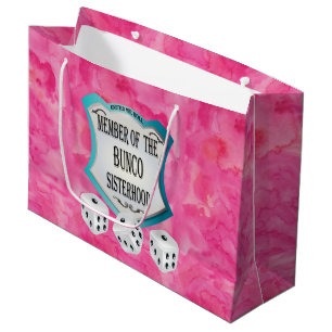 Hübsche rosa Bunco Würfel-Spaß-Mädchen-Nacht Große Geschenktüte
