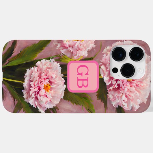 Hübsche Rosa Carnation Blume Bouquet Ölgemälde Case-Mate iPhone Hülle (Rückseite (Horizontal))