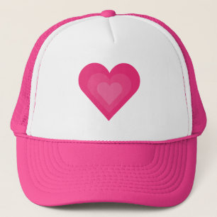 Hübsche rosa Cartoonherz-Baseballmütze Truckerkappe