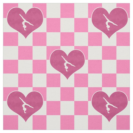 Hübsche rosa Checkered Gymnastik Stoff (Muster)