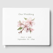 Hübsche Rosa Cherry Blossom Blume Hochzeit Gästebuch (Vorderseite)