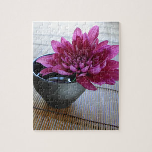 Hübsche rosa Chrysantheme in der Zenart Puzzle
