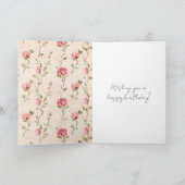 Hübsche rosa Creme-Rosen Blumen zum Geburtstag Karte (Innenseite)
