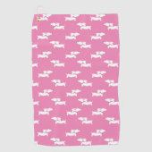 Hübsche rosa Dackel Mama Golfer-Geschenk Golfhandtuch (Vorderseite)