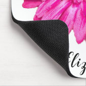 Hübsche Rosa daisy Blume individuelle Name Frauen Mousepad (Ecke)