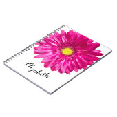 Hübsche Rosa daisy Blume individuelle Name Frauen Notizblock (Linke Seite)