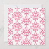 Hübsche Rosa Damask Kinderdusche Einladung (Rückseite)