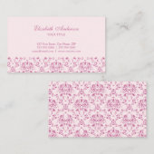 Hübsche rosa Damastgeschäftskarte Visitenkarte (Vorne/Hinten)