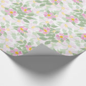 Hübsche rosa Dogros auf weißem Umschlagpapier Geschenkpapier (Ecke)