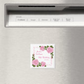 Hübsche rosa Eckblumenstrauß-18. Geburtstag Magnet (In Situ (Geschirrspüler))