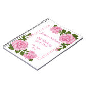 Hübsche rosa Eckblumenstrauß-18. Geburtstag Notizblock (Linke Seite)