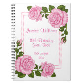 Hübsche rosa Eckblumenstrauß-18. Geburtstag Notizblock (Vorderseite)