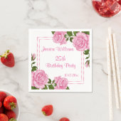 Hübsche rosa Eckblumensträuße 25. Serviette (Beispiel)