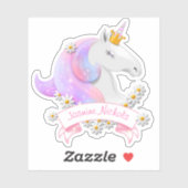 Hübsche Rosa Einhorndruckprinzessinnen Glitzern Aufkleber (Blatt)