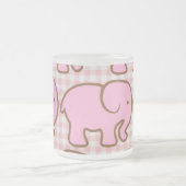Hübsche rosa Elefanten auf rosa Kariertes Muster Mattglastasse (Mittel)