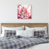 Hübsche rosa Elfenfee und Drache Leinwanddruck (Insitu (Schlafzimmer))