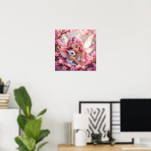Hübsche rosa Elfenfee und Drache Poster (Heimbüro)