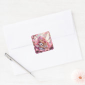Hübsche rosa Elfenfee und Drache  Quadratischer Aufkleber (Umschlag)