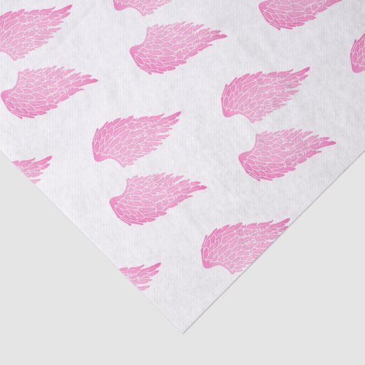 Hübsche rosa Engels-Flügel u. Weiß Seidenpapier (Ausschnitt)
