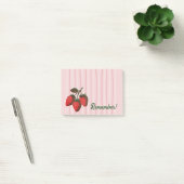 Hübsche rosa Erdbeeren und Streifen Erinnerung Post-it Klebezettel (Büro)