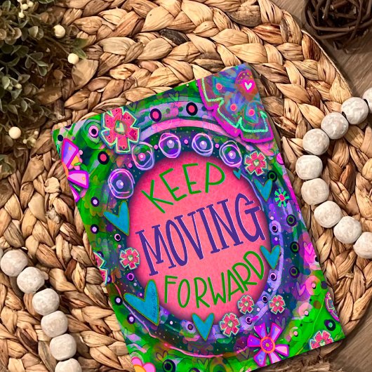 Hübsche rosa Ermutigung behalten vorwärts bewegen Karte