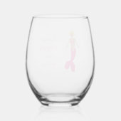 Hübsche rosa Fantasie Mermaid Benutzerdefinierte M Weinglas Ohne Stiel (Rückseite)