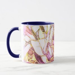 Hübsche Rosa Farben und Imitate Gold Blume Tasse