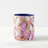 Hübsche Rosa Farben und Imitate Gold Blume Tasse (Zentrum)