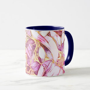 Hübsche Rosa Farben und Imitate Gold Blume Tasse