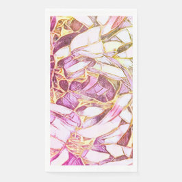 Hübsche Rosa Farben und Imitats Gold Blume Serviette