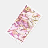 Hübsche Rosa Farben und Imitats Gold Blume Serviette (Ecke)