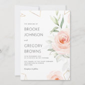 Hübsche rosa Farbtöne der geometrischen Blush-Hoch Einladung (Vorderseite)