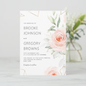 Hübsche rosa Farbtöne der geometrischen Blush-Hoch Einladung (Stehend Vorderseite)