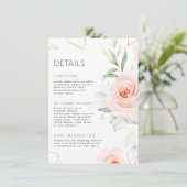 Hübsche rosa Farbtöne Geometrische Hochzeitsdetail Begleitkarte (Stehend Vorderseite)