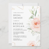 Hübsche rosa Farbtöne Geometrisches Brautparty Einladung (Vorderseite)