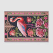 Hübsche Rosa Flamingo Rose Illustration Seidenpapier (Vorderseite)