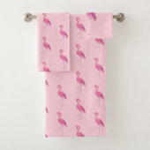 Hübsche rosa Flamingos auf einem rosa Hintergrund Badhandtuch Set (Insitu)