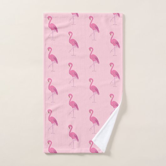 Hübsche rosa Flamingos auf einem rosa Hintergrund Badhandtuch Set (Handtuch)