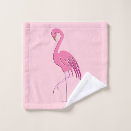 Hübsche rosa Flamingos auf einem rosa Hintergrund Badhandtuch Set (Waschlappen)