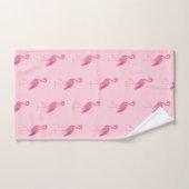 Hübsche rosa Flamingos auf einem rosa Hintergrund Badhandtuch Set (Handtuch)