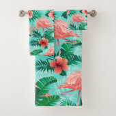 Hübsche rosa Flamingos Badhandtuch Set (Insitu)