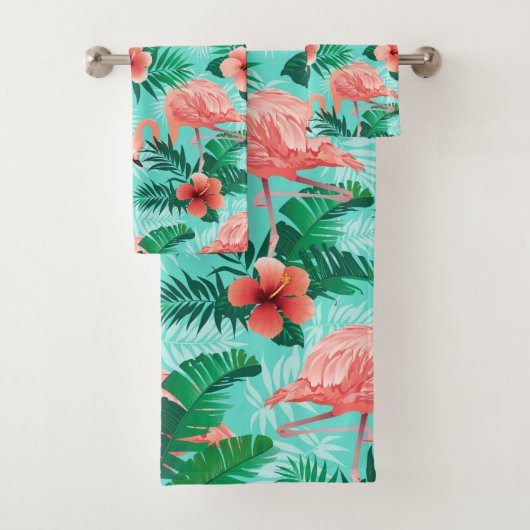 Hübsche rosa Flamingos Badhandtuch Set (Insitu)