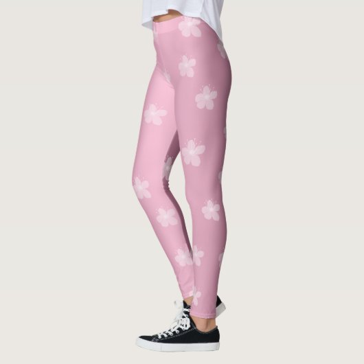 Hübsche Rosa-Flora-Leggings Leggings (Links)