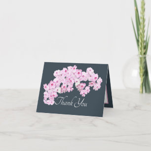 Hübsche rosa florale Dankeschön-Botanik-Blumen Karte