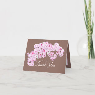 Hübsche rosa florale Dankeschön-Botanik-Blumen Karte