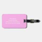 Hübsche rosa florale Monogramm Personalisierung Gepäckanhänger (Rückseite horizontal)