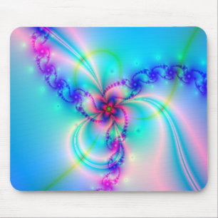 Hübsche rosa Fraktal-Blume Mousepad
